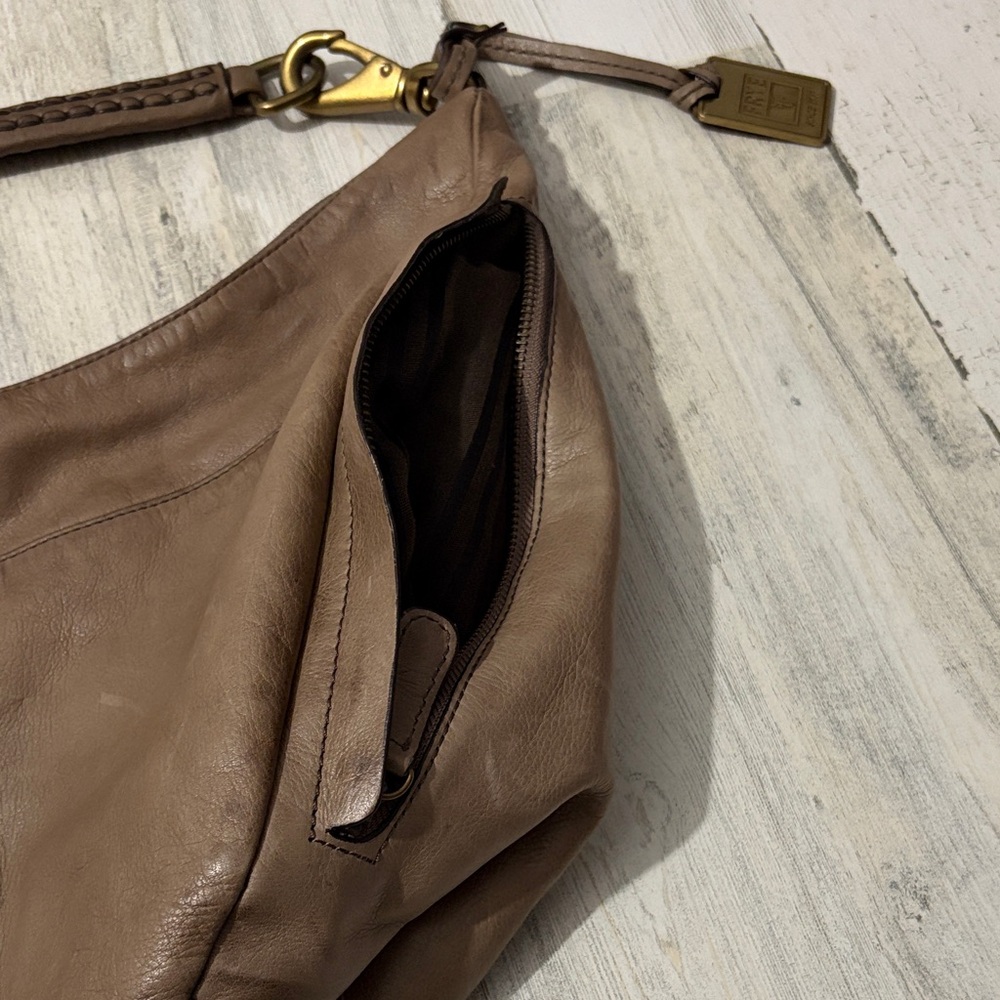 Frye Jennie Taupe Hobo Leather  Bag with Braided Strap - Picture 8 of 16